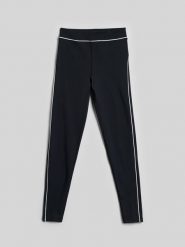 4F Legginsy dzianinowe damskie - czarne L. Czarne legginsy damskie 4f, l, bez wzorów, z dzianiny. Za 129.99 zł.