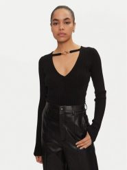 Just Cavalli Sweter 77PAFM36 Czarny Slim Fit. Czarne swetry damskie Just Cavalli, xl, bez wzorów, z wiskozy, bez kołnierzyka, bez ramiączek, bez kaptura. Za 559.99 zł.