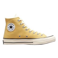 Buty do chodzenia damskie Converse Chuck 70 Hi dwukolorowe. Żółte obuwie sportowe damskie Converse, bez wzorów, trekkingowe. Za 281.00 zł.