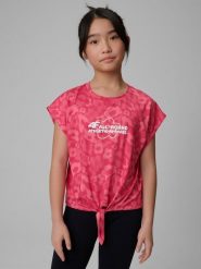 4F Koszulka sportowa szybkoschnąca dziewczęca - różowa 146/152 (10-12 lat). Czerwone t-shirty i topy dla dziewczynek 4f, bez wzorów, bez ramiączek. Za 79.99 zł.