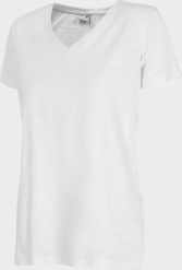 4f Koszulka damska H4Z22-TSD352 Biały r.M. Białe t-shirty damskie 4f, m, bez wzorów, bez kołnierzyka. Za 53.67 zł.