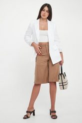 Bermudy damskie z zamszowej skóry MLLSCOGLIO MARELLA. Szorty damskie Marella, bez wzorów, ze skóry. Za 1,649.00 zł.