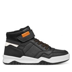 Sneakersy Geox. Czarne trampki i tenisówki chłopięce Geox, bez wzorów, bez zapięcia. Za 255.99 zł.