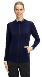 Kurtka golfowa damska Falke. Niebieskie kurtki damskie Falke, m, bez wzorów, z bawełny, bez kaptura, na golfa. Za 406.64 zł.
