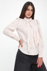 Koszula damska z popeliny z szarfą TWINSET. Koszule damskie Twinset Milano, bez wzorów, bez kołnierzyka, bez ramiączek. Za 819.00 zł.