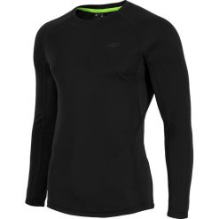 Longsleeve treningowy męski TSMLF001 - głęboka czerń. Koszulki sportowe męskie 4f, na lato, m, bez wzorów, z dzianiny, bez kołnierzyka. W wyprzedaży za 69.99 zł.