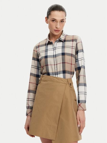 Barbour Koszula Bredon LSH1353BR37 Beżowy Regular Fit. Brązowe bluzki damskie Barbour, bez wzorów, z bawełny, bez kołnierzyka, bez ramiączek. Za 399.99 zł.