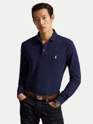 Polo Ralph Lauren Polo 710955081501 Granatowy Slim Fit. Niebieskie koszulki polo męskie Polo Ralph Lauren, m, bez wzorów, z bawełny, bez ramiączek. Za 543.99 zł.