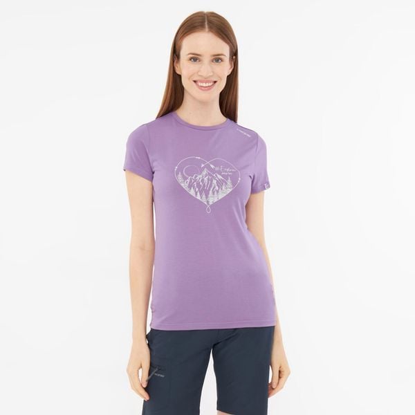 Koszulka turystyczna damska Viking Lenta Bamboo. Fioletowe koszulki sportowe damskie Viking, xs, bez wzorów, bez kołnierzyka, bez ramiączek. Za 129.90 zł.