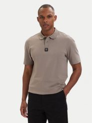 HUGO Polo Deabono_D 50517638 Brązowy jasny Regular Fit. Brązowe koszulki polo męskie Hugo, m, bez wzorów, z bawełny, bez ramiączek. Za 499.99 zł.