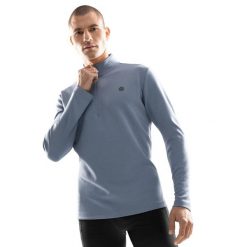 Męska bluza treningowa z suwakiem pod szyją Fitness Siroko Blur. Niebieskie bluzy męskie SIROKO, m, bez wzorów, z materiału, bez kaptura, na fitness i siłownię. W wyprzedaży za 146.95 zł.