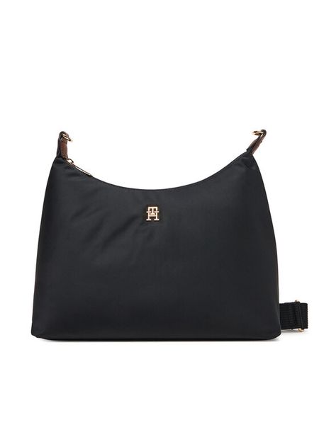 Tommy Hilfiger Torebka Popette Shoulder Bag AW0AW17937 Czarny. Czarne torebki do ręki damskie Tommy Hilfiger, bez wzorów, ze skóry, bez dodatków. Za 249.99 zł.