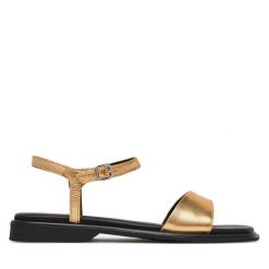 Sandały Vagabond Shoemakers. Żółte sandały damskie Vagabond Shoemakers, bez wzorów, bez obcasa, na płaskiej podeszwie, bez zapięcia. Za 269.99 zł.