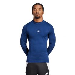 Koszulka z długim rękawem adidas Techfit Cold.rdy. Niebieskie koszulki sportowe męskie Adidas, l, bez wzorów, z materiału, bez kołnierzyka, bez ramiączek, na fitness i siłownię, techfit (adidas). Za 221.00 zł.