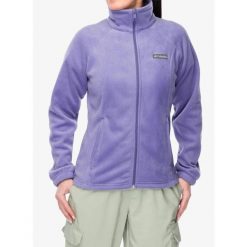 Bluza polarowa damska Columbia Benton Springs FZ. Fioletowe bluzy damskie Columbia, bez wzorów, z polaru, bez kaptura, trekkingowe. Za 208.99 zł.