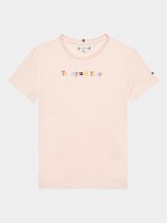 Tommy Hilfiger T-Shirt KG0KG07263 D Różowy Regular Fit. Czerwone t-shirty i topy dla dziewczynek Tommy Hilfiger, bez wzorów, z bawełny, bez ramiączek. Za 159.99 zł.