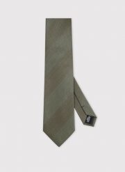 PAKO LORENTE – Zielony krawat w pasy. Zielone krawaty i muchy Pako Lorente, bez wzorów, z poliesteru. Za 99.99 zł.