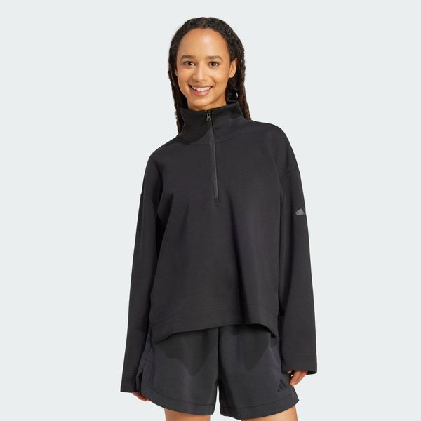 Bluza Soft Lux Quarter-Zip. Bluzy damskie Adidas, xl, bez wzorów, z bawełny, bez kaptura. Za 299.00 zł.