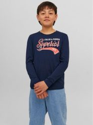 Jack & Jones Junior Bluzka 12237371 Granatowy Regular Fit. Niebieskie t-shirty dla chłopców Jack & Jones Junior, bez wzorów, z bawełny, bez ramiączek. Za 39.99 zł.