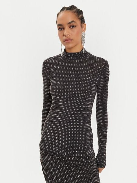 Pinko Golf Koch 104453 A288 Czarny Regular Fit. Czarne bluzki damskie Pinko, xs, bez wzorów, bez kołnierzyka, bez ramiączek. Za 549.99 zł.