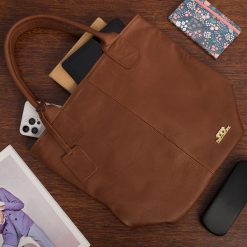 Torebka Damska Shopper Skóra Naturalna Miękka Beltimore Koniakowa 937. Brązowe torebki shopper damskie bez wzorów, ze skóry, bez dodatków. Za 189.99 zł.