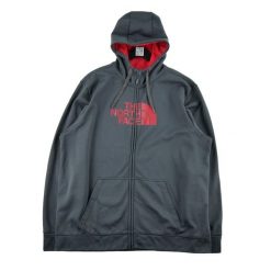 Second life - The North Face bluza męska z kapturem na zamek - Jak nowy. Szare bluzy męskie The North Face, l, bez wzorów, z dresówki, z kapturem, na fitness i siłownię. Za 170.36 zł.