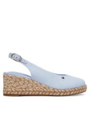 Tommy Hilfiger Espadryle Hemp Slingback Wedge Espadrilles FW0FW09472 Niebieski jasny. Niebieskie sandały damskie Tommy Hilfiger, bez wzorów, z materiału, bez obcasa, bez zapięcia. Za 359.99 zł.