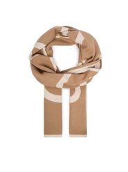 Calvin Klein Szalik LV04F8108G Brązowy jasny. Brązowe czapki i kapelusze damskie Calvin Klein, bez wzorów, z bawełny. Za 329.99 zł.