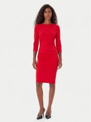Rinascimento Sukienka koktajlowa CFC0126154003 Czerwony Slim Fit. Czerwone sukienki damskie Rinascimento, m, bez wzorów, z syntetyku, wizytowe, bez kołnierzyka, bez ramiączek. Za 479.99 zł.