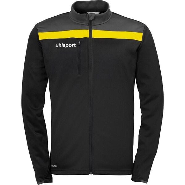 Kurtka Uhlsport Offense 23 Poly. Czarne kurtki męskie Uhlsport, bez wzorów, sportowe, bez kaptura. W wyprzedaży za 155.90 zł.