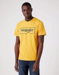 WRANGLER FRAME LOGO TEE MĘSKA KOSZULKA LOGO Golden Spice W70JD3X5O 112320765. T-shirty męskie Wrangler, m, bez wzorów, bez kołnierzyka. Za 69.99 zł.