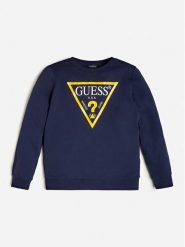 Guess Bluza L73Q09 KAUG0 Granatowy Regular Fit. Niebieskie bluzy dla chłopców Guess, z aplikacjami, z bawełny, bez ramiączek, bez kaptura. Za 109.99 zł.