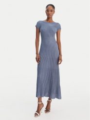 Marella Sukienka dzianinowa Draghi 2613321041 Błękitny Regular Fit. Niebieskie sukienki damskie Marella, xs, bez wzorów, z dzianiny, bez kołnierzyka, bez ramiączek. Za 1,629.00 zł.