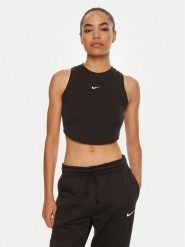 Nike Bluzka FB8279 Czarny Tight Fit. Czarne bluzki damskie Nike, m, bez wzorów, z syntetyku, bez kołnierzyka, bez ramiączek. Za 129.99 zł.