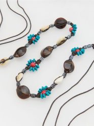 Sznurkowy pasek z koralikami - wielobarwny. Paski damskie Reserved, bez wzorów. W wyprzedaży za 39.99 zł.