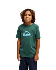 Koszulka z krótkim rękawem dla Chłopcy EV COMP LOGO Zielony. Zielone t-shirty dla chłopców Quiksilver, bez wzorów, z bawełny, bez ramiączek. Za 74.99 zł.