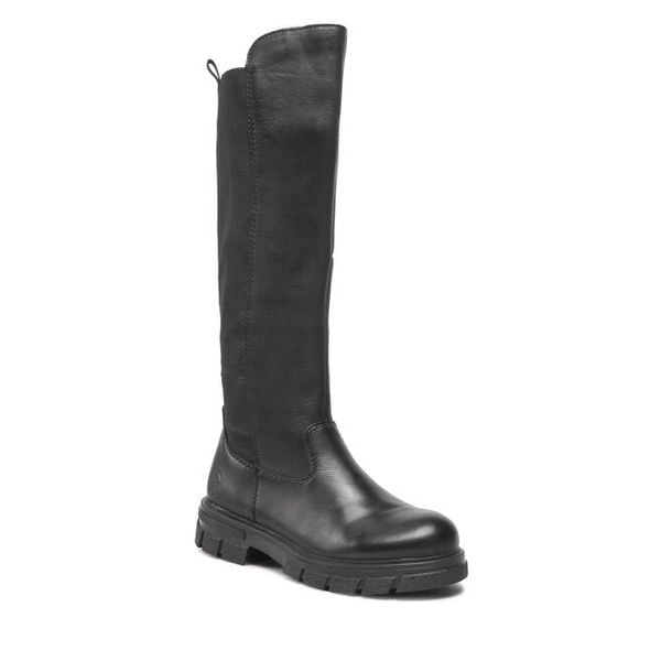 Kozaki Rieker. Czarne kozaki damskie Rieker, bez obcasa, na płaskiej podeszwie. Za 239.99 zł.
