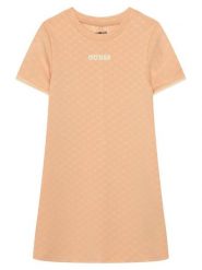 Guess Sukienka codzienna J6GK27 KF972 Pomarańczowy jasny Regular Fit. Brązowe sukienki dla dziewczynek Guess, z aplikacjami, z syntetyku, bez ramiączek. Za 234.99 zł.