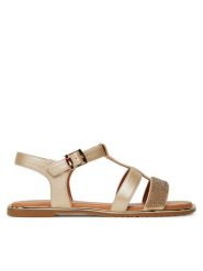 Tommy Hilfiger Sandały T3A2-33781-1372 S Złoty. Żółte sandały dziewczęce Tommy Hilfiger, ze skóry, bez zapięcia. Za 219.99 zł.