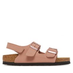 Sandały Birkenstock. Czerwone sandały dziewczęce Birkenstock, bez zapięcia. Za 319.99 zł.