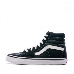 Buty Vans na deskorolkę Sk8-Hi. Czarne obuwie sportowe damskie Vans, bez wzorów. W wyprzedaży za 265.45 zł.