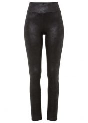 Legginsy ocieplane z powlekanym wykończeniem. Czarne legginsy damskie bonprix, bez wzorów. Za 59.99 zł.