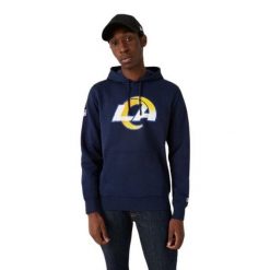 Bluza z kapturem Los Angeles Rams NFL. Niebieskie bluzy męskie New Era, m, bez wzorów, z kapturem. Za 293.50 zł.