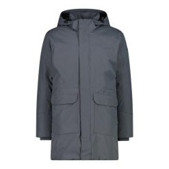 Kurtka parka z kapturem na zamek CMP. Szare kurtki męskie CMP, bez wzorów, sportowe, z kapturem. W wyprzedaży za 667.00 zł.