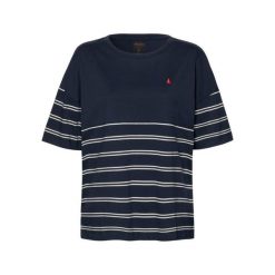 Koszulka damska Musto Marine. Niebieskie t-shirty damskie Musto, l, bez wzorów, z bawełny, marine, bez kołnierzyka. Za 232.35 zł.