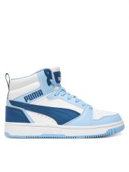 Puma Sneakersy Rebound V6 Mid Jr 393831 32 Biały. Białe buty sportowe chłopięce Puma, bez wzorów, ze skóry, bez zapięcia. Za 199.99 zł.