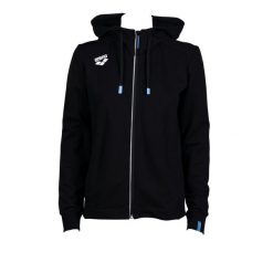 Bluza damska na basen Arena Dorosły Team Hooded Jacket Panel. Czarne bluzy sportowe damskie Arena, m, bez wzorów, z bawełny, z kapturem, na fitness i siłownię. Za 380.50 zł.