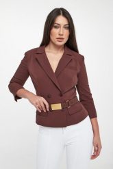 Żakiet dwurzędowy z paskiem ELISABETTA FRANCHI. Żakiety damskie Elisabetta Franchi, bez wzorów. Za 2,509.00 zł.