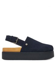 G-Star Raw Sandały FAIZA-118914 Granatowy. Niebieskie sandały damskie G-Star Raw, bez wzorów, ze skóry, bez obcasa, na koturnie, bez zapięcia. Za 279.99 zł.