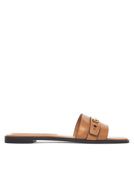 Tory Burch Klapki Romy Slide 183305 Brązowy. Brązowe klapki damskie Tory Burch, bez wzorów, ze skóry, bez obcasa. Za 1,524.00 zł.